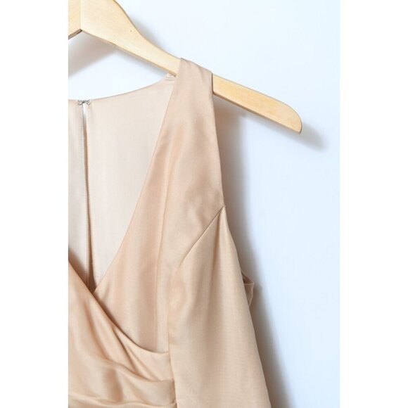 Kay Unger New York 100% Silk Gold Dress Size 10 Sleeveless Cocktail Wedding - Picture 4 of 15